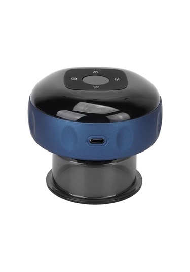 Ev Elektrikli Aküli Gövde Masaj Cihazı: Isıtmalı 12 Seviye Vakum Kan Grubu + Skraping, 20 Dakika Otomatik Kapatma, Type-c Şarj, 1800mah Pil, Mavi Mavi Mavi