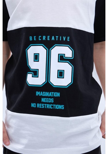 Penye Süprem Baskılı Yazlık Şortlu Takım M00734 Siyah