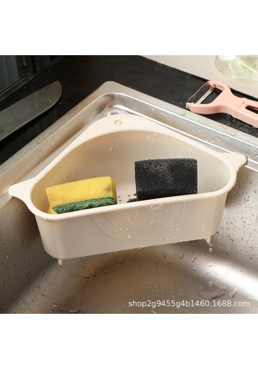 Ximistore9 Mutfak Lavabo Üçgen Süzgeç Sepeti, Süspansiyonlu Sebze-meyve Kabuğu Depolama, Sponge Ve Bezi Tutabilir Pp+süksiyon Cup Gri