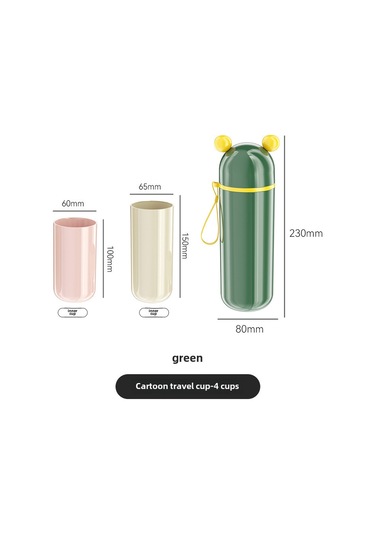 Reedark Yeşil 4'lü Karakterli Seyahat Diş Fırçası Kasesi Seti - Taşınabilir Diş Macunu Kutusu Ve Tıraş Gereçleri Saklama Kutusu - Ev Ve Seyahat İçin Uygun Diğer