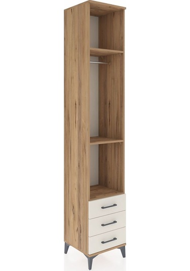 Hyperion Dolap 3 Raflı 3 Çekmeceli Tek Askılı 44x44x243 Çam-aytaşı Atlas Çam