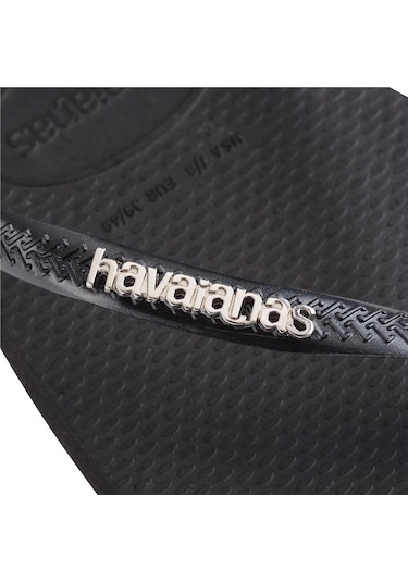 Havaianas Square Logo Metallic Blacksilver Siyah Kadın Terlik Siyah
