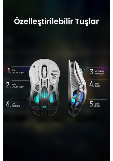 Gravastar Mercury M1 Pro Kablosuz 26000 Dpı Oyun Mouse