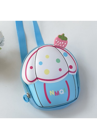 Sevimli Çapraz Kız Erkek Çocuk Cupcake Göğüs Çantası Mavi