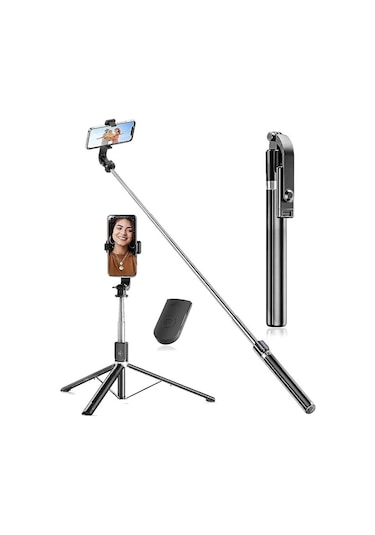 3in1 Bluetooth Kumandalı Ayaklı Selfie Çubuğu Tripod 170 Cm