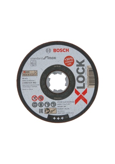 Bosch X-Lock Standart For Inox 115x1.6 Düz Kesici Disk