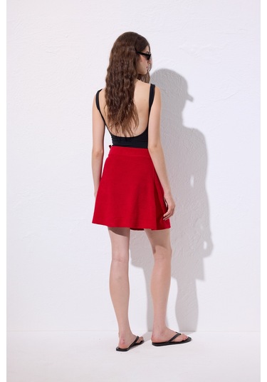 Havlu Pareo Etek Kırmızı Kırmızı