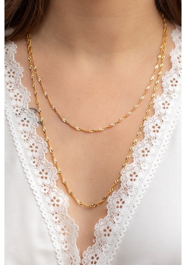 14 Ayar Altın Singapur Zincir Kolye 2.30 Mm