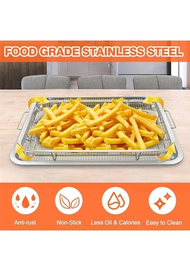 Ulzyvf Paslanmaz Çelik Fritöz Sepeti, Hava Fırını Aksesuarları Uf Gümüş Gümüş