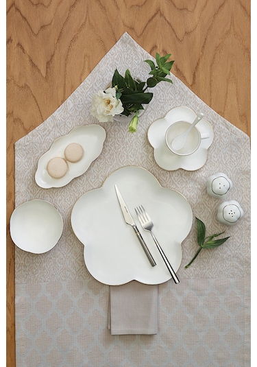 Emsan 6 Kişilik 32 Parça Çiçek Kahvaltı Takımı Beyaz