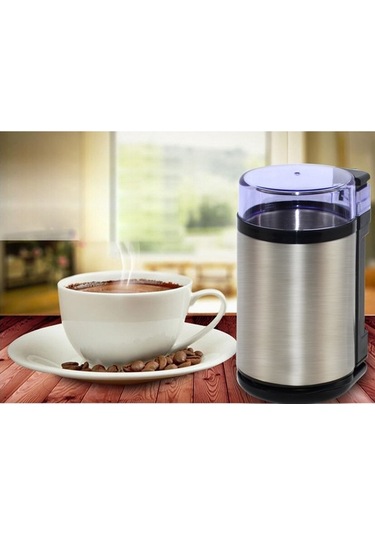 Bloomnest Ev Tipi Mini Paslanmaz Çelik Elektrikli Ot Öğütücü 180w Yüksek Güç 10s Hızlı Ultra İnce Kahve Değirmeni Gümüş