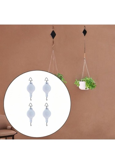 Pazly Suntek Sepeti Makaralı Çiçeklik Beyaz Askılı 4 Adet Xb