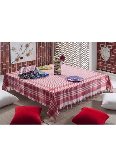 Gözde 170X170 Cm. Kareli Desen Üçlü Sofra Bezi / Masa Örtüsü (422666201)-Renkli