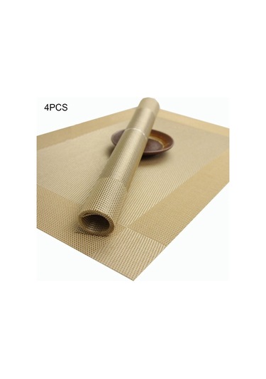 Altın Termal 4 Adet/takım Kaymaz Servis Altlığı Yalıtım Ev Ürün Pedi Yemek Masası Mat Altın