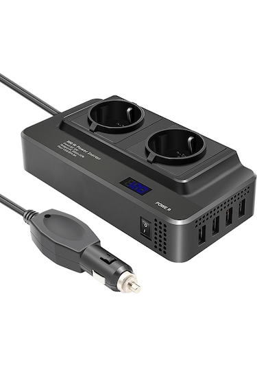 Sones Dc12v 200w Ac220v Araba Akıllı Çok Fonksiyonlu Dijital Ekran İnvertör, Ab Tak