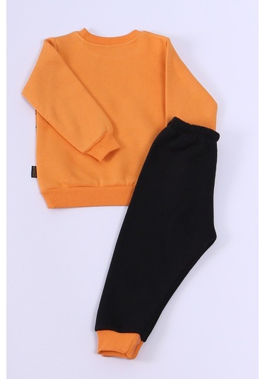 Erkek Bebek 3 İplik Eşofman Takımı Kaplan Baskılı A48 HARDAL