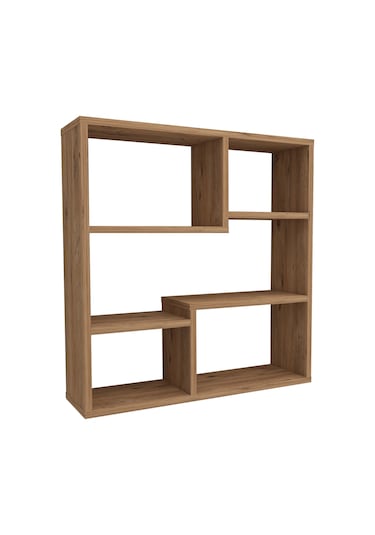 5 Raflı Duvar Rafı, Mutfak Rafı, Oturma Odası Rafı Atlantik Çam