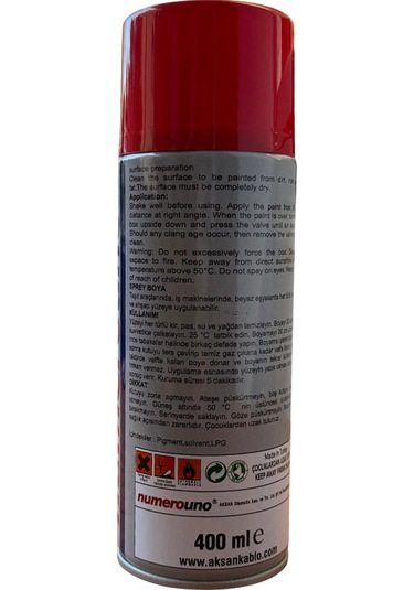 Kırmızı Sprey Boya 400 Ml Hızlı Kuruyan Yüksek Kapatıcılı Boya Graffiti Paint Kirmizi