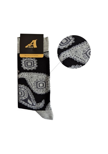 A Classe Şal Desenli Siyah Erkek Çorap Siyah (362438051) Siyah