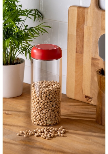 Emsan Simple Saklama Kavanozu 1500 ML Kırmızı