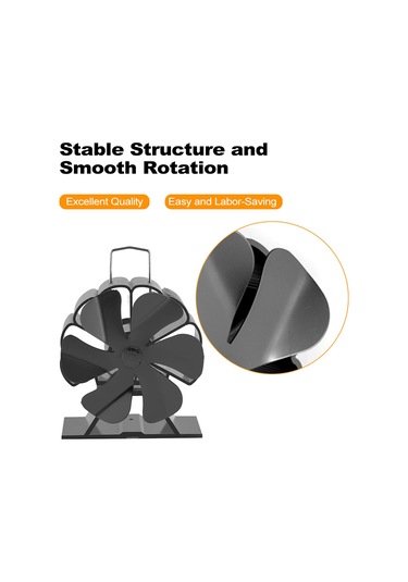 Lemestar "6 Kanatlı Sessiz Isıtıcı Fan - Odun/gaz/pellet Sobası İçin Elektriksiz Hızlı Hava Sirkülasyonu"