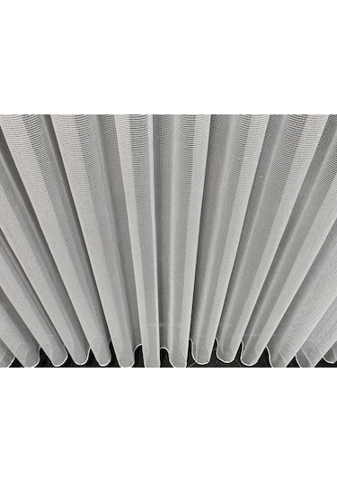 Perdefony Simli Çelik Düz Tül Perde Parlak Gramajlı Tül Ekru