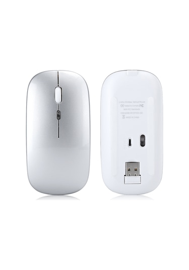 Ximistore9 M40 Gümüş 2.4g Kablosuz Fare, 3 Seviye Dpı Ayarı, Renkli Işıklandırma, 10m Mesafe, 500mah Şarj Edilebilir Pil, Ofis Ve Oyun İçin