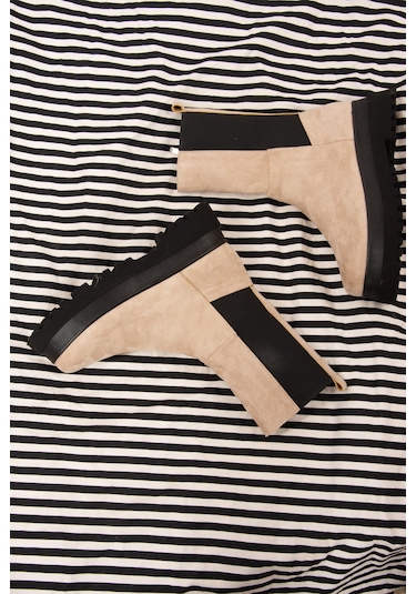 Fox Shoes  Bej Süet Kadın Bot J267063102 Bej