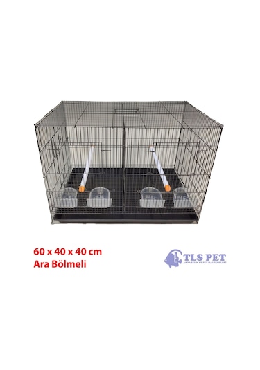 Tlspet İthal Ara Bölmeli Salma Çifthane Kafes 60x40x40 Cm