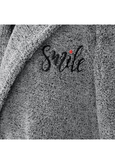 Erkek Uzun Welsoft Kapüşonlu Sabahlık-Gri