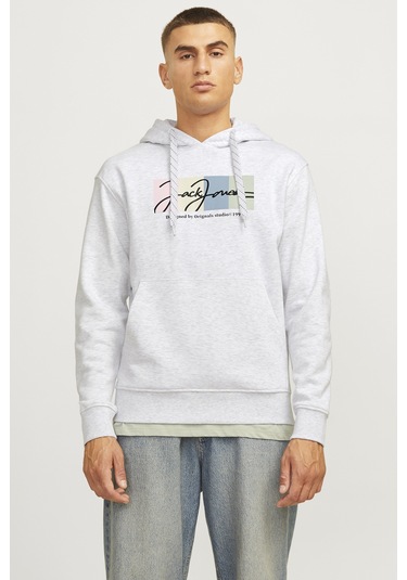 Jack & Jones Erkek Sweat 12262421 Açık Gri Açık Gri