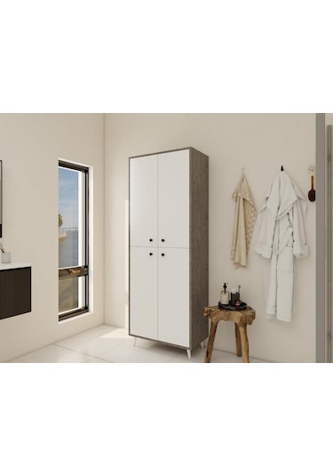 Vadi Çok Amaçlı Banyo/kiler Dolabı Hanoi-beyaz Renk Beyaz