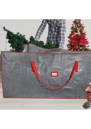 9 Ft Altı Ağaçlar İçin Su Geçirmez Depolama Çantası - Gri, 165x38x76 Cm, Toz Ve Su Koruma, Çift Reçine, Taşıma Kolleri Gri Gri