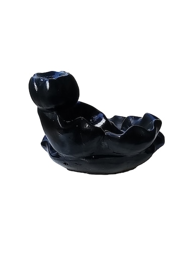 Havuzlu Ve Balık Figürlü Geri Akış Şelale Tütsülük Siyah