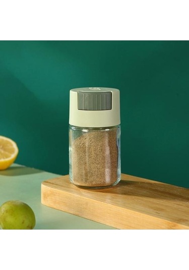 Besthome1 Bej Neme Dayanıklı Cam Tuzluk Şeffaf Baharat Kavanozu Kolay Dolum Mühürlü Gıda Sınıfı Bej