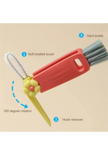 Skycity 3'lü Fantezi Temizlik Fırçası Seti - Bardak Ağızı, Boşluk Ve Köşe Temizliği İçin Çok Amaçlı Pp Malzeme