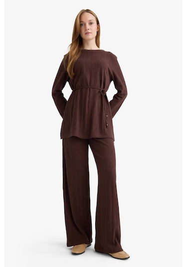 Defacto Regular Fit Bisiklet Yaka Beli Bağlamalı Uzun Kollu Tunik F5369ax25aubn328 Kahve Defacto Regular Fit Bisiklet Yaka Beli Bağlamalı Uzun Kollu Tunik F5369ax25aubn328 Kahve