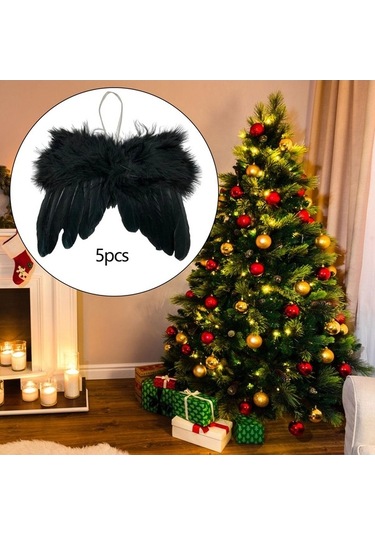 Pazly Yılbaşı Tüyü Suntek Siyah Melek Kanadı Günü Doğum 5x Ut