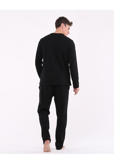 Bella Dossi Waffle Pijama Takımı Siyah