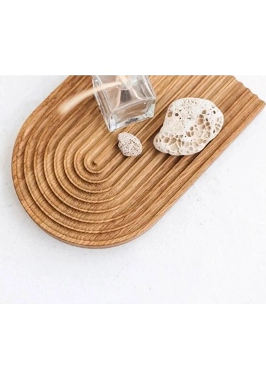 Gökkuşağı Premium Sunum Tahtası 30x18 Cm Açık Kahve Renkli