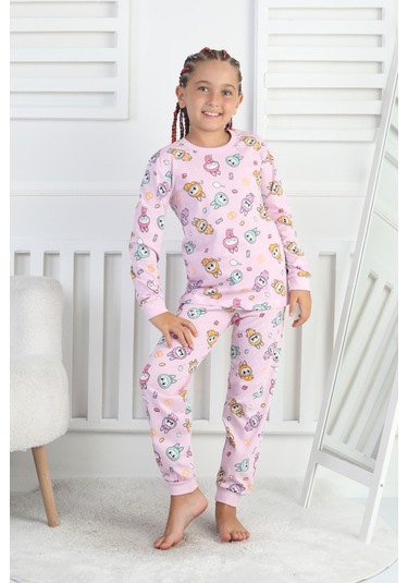 Labubu Desenli Kız Çocuk Takımı Pembe
