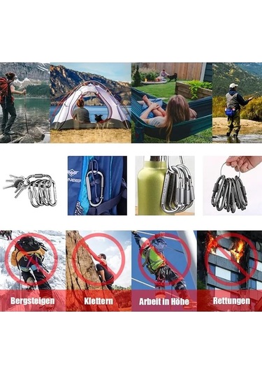 MSO Outdoor Kamping VIP Kalite Alüminyum Karabina Açık Gri