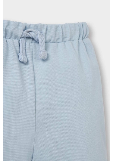 Defacto Erkek Bebek Beli Lastikli Basic Düz Pike Şort C1366a525smbe343 Mavi