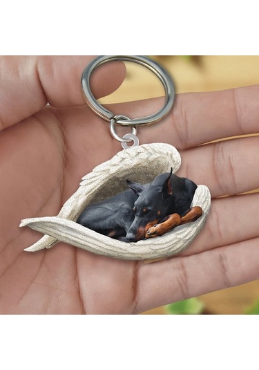 Hfambition Akrilik Köpek Figürlü Anahtar Zinciri - Çift Taraflı Uv Baskılı, Dayanıklı, Ev Ve Araba Kullanıma Uygun, Özel Tasarım Anahtar Takımı Diğer