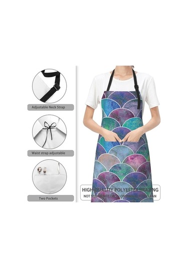 Fastbuy Kadın Ayarlanabilir Boyunlu Önlük, Evde Uygun Balık Desen, Rahat Doku Diğer