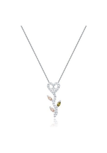 Tektaş - Beyaz Altın 14 Ayar Kalp Kolye N11.45609