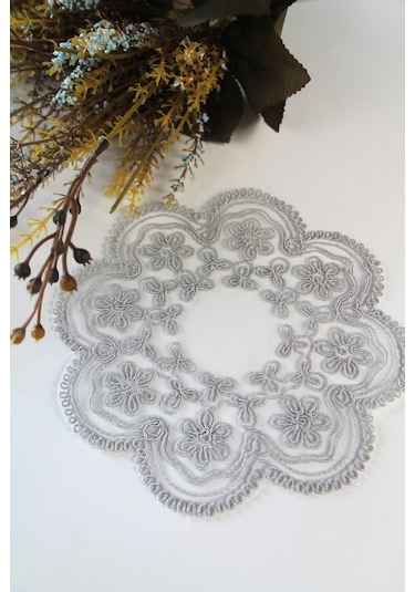 6 Adet Füme Sekizgen Modern Kırık Beyaz Bardak Altlığı & Kokteyl Beyaz