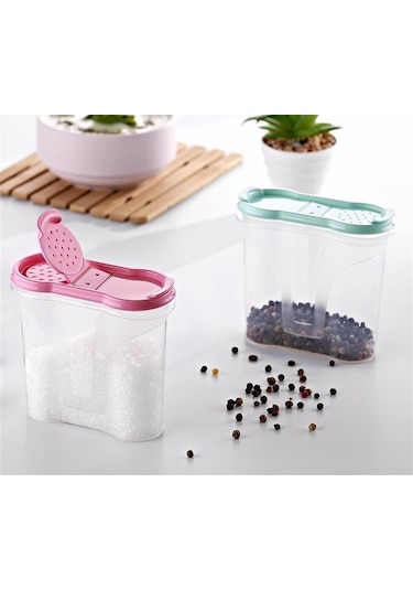 Plastik Kapaklı Majör Baharatlık Baharat Saklama Kutusu Kabı 536 Çok Renkli