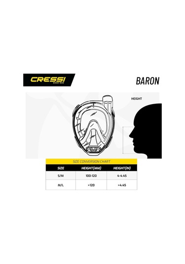 Cressi Baron Tam Yüz Maskesi Ve Tonga Palet Seti L/x Siyah Siyah