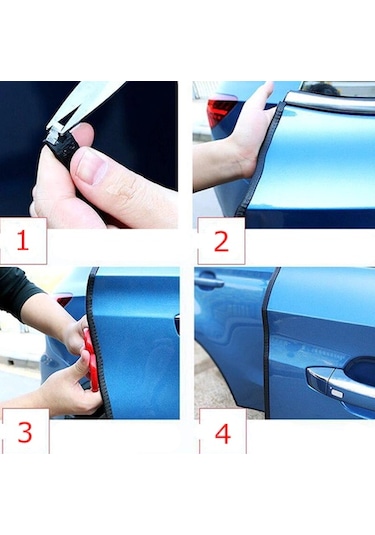 Araç Kapı Koruma Fitili Çarpma Çizik Önleyici Fitil U Tip Siyah 5